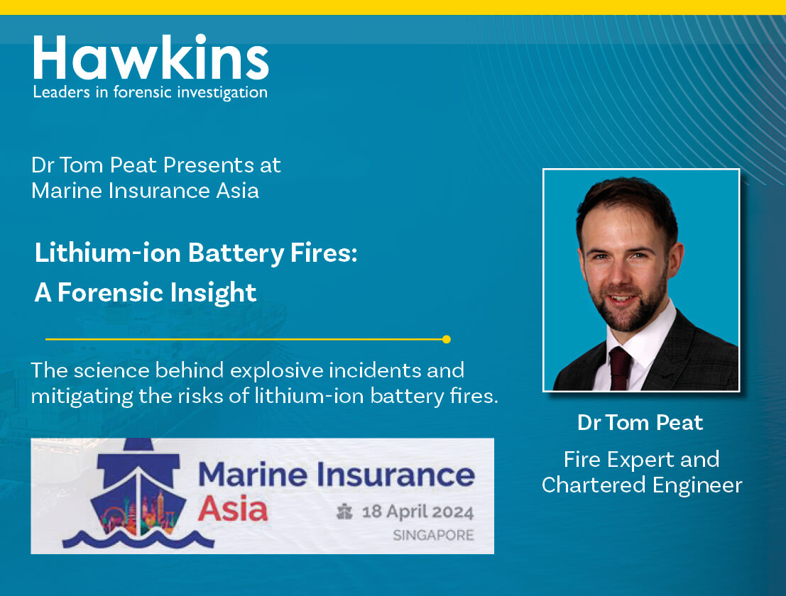 News image showing Tom Peat recently presented at Marine Insurance Asia.