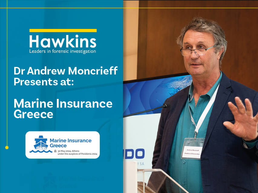 Dr Andrew Moncrieff presenting at Marine Insurance Greece 2024