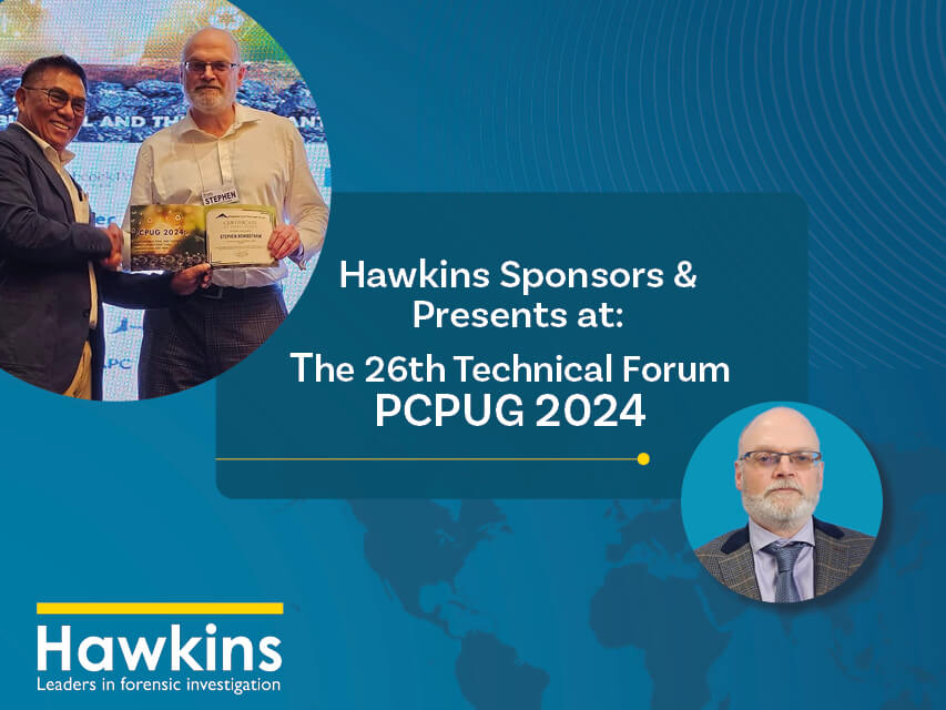 News image to advertise that Hawkins had presented and sponsored at PCPUG