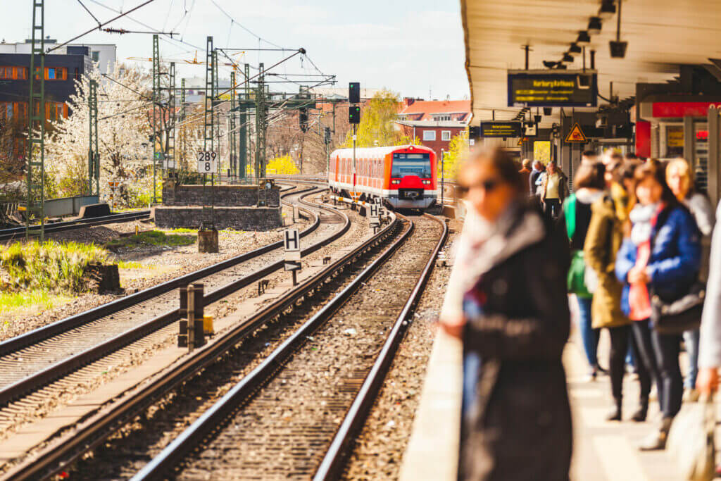 Image of busy train platform for James Kingham's Railway insight