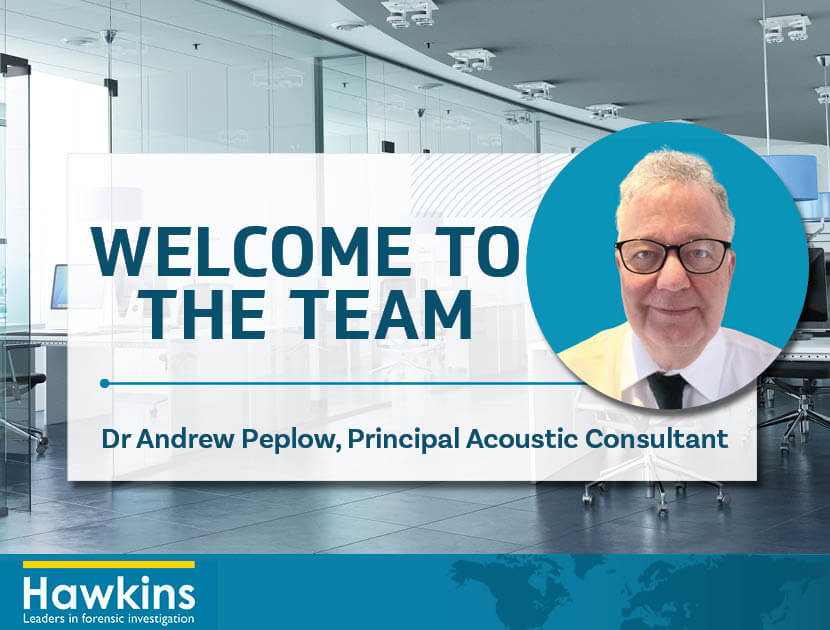 News image to announce that Principal Acoustics Consultant, Andrew Peplow, joins Hawkins