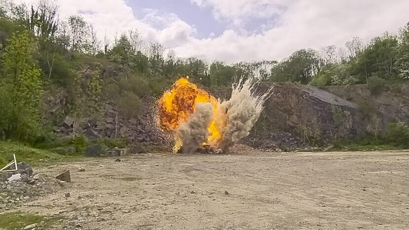 Picture of an explosion from a Hawkins case