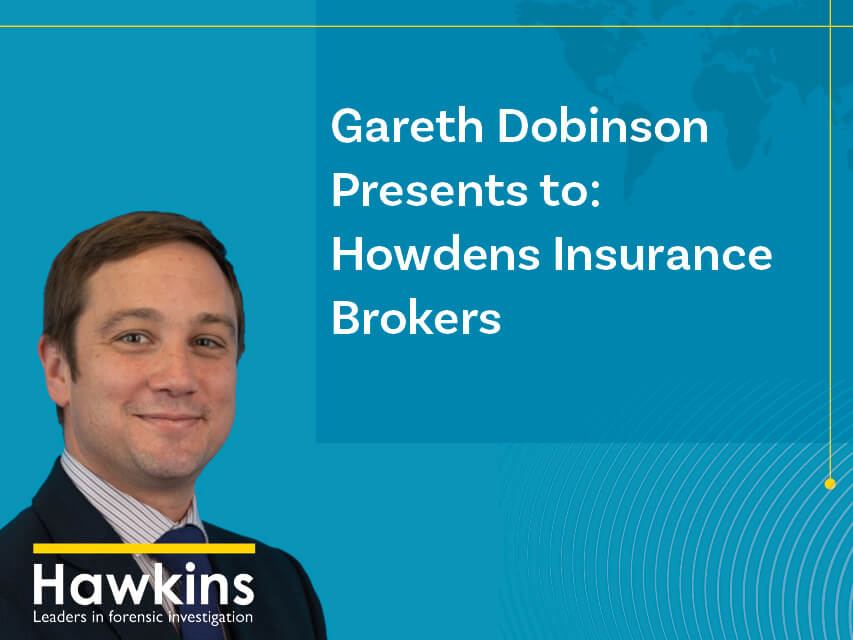 News image to promote Gareth's recent talk to Howdens Insurance Brokers