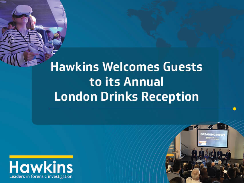 News image to advertise Hawkins' recent London Drinks Reception