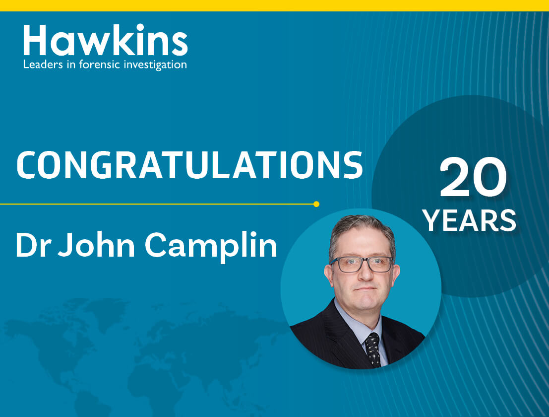 News image promoting John Camplin's 20th anniversary at Hawkins